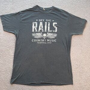 Off The Rails Country Music Festival 2017 Shirt Mens XL Charcoal Gray Music Tee